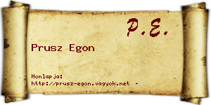 Prusz Egon névjegykártya